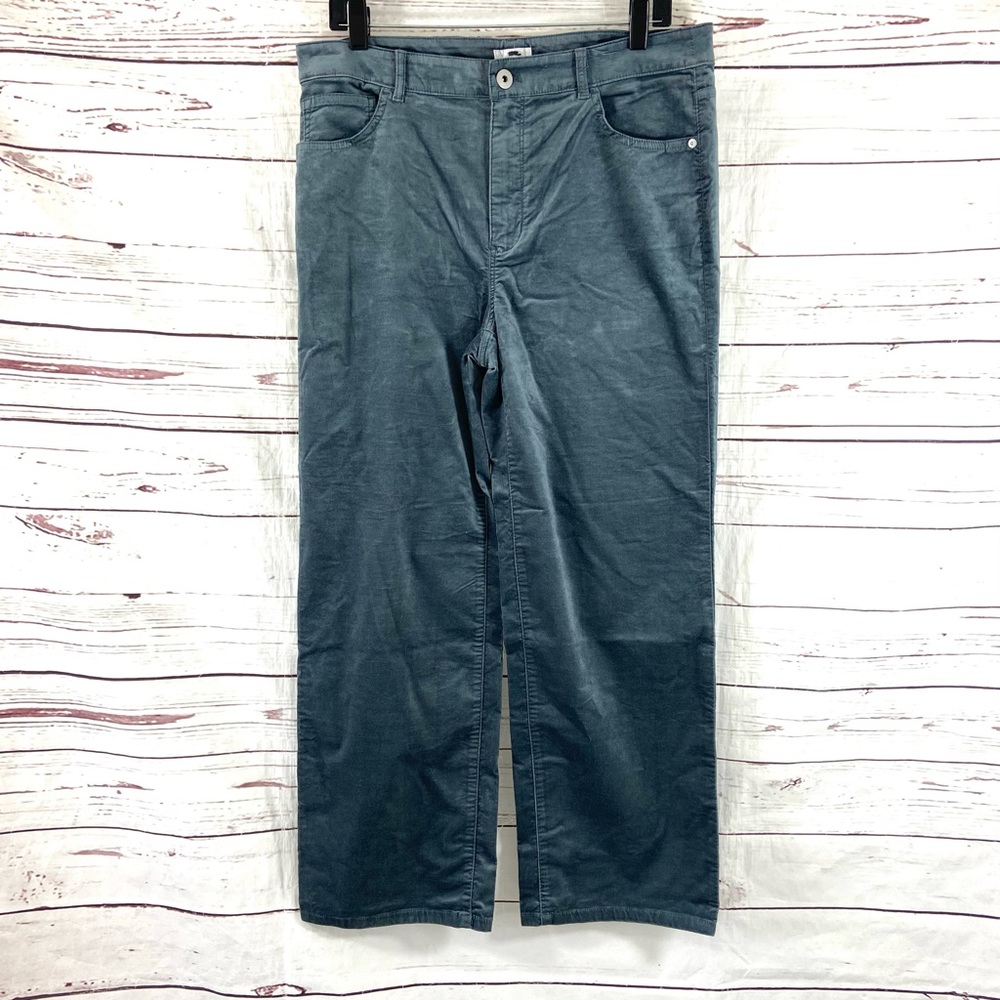 J. Jill Pants Women’s Petite 14P Gray Velvet‎ Wide Leg Mid Rise
